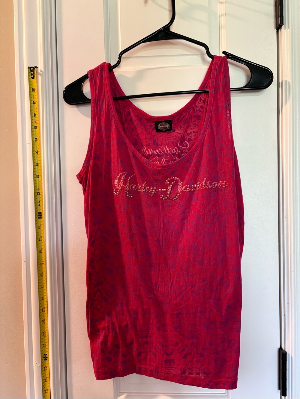 Harley-Davidson Women's Hot Pink Studded Scoop Neck Tank